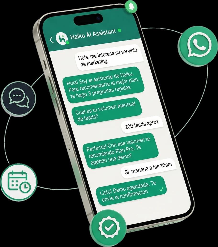 Haiku AI Assistant - Demo de conversación en WhatsApp